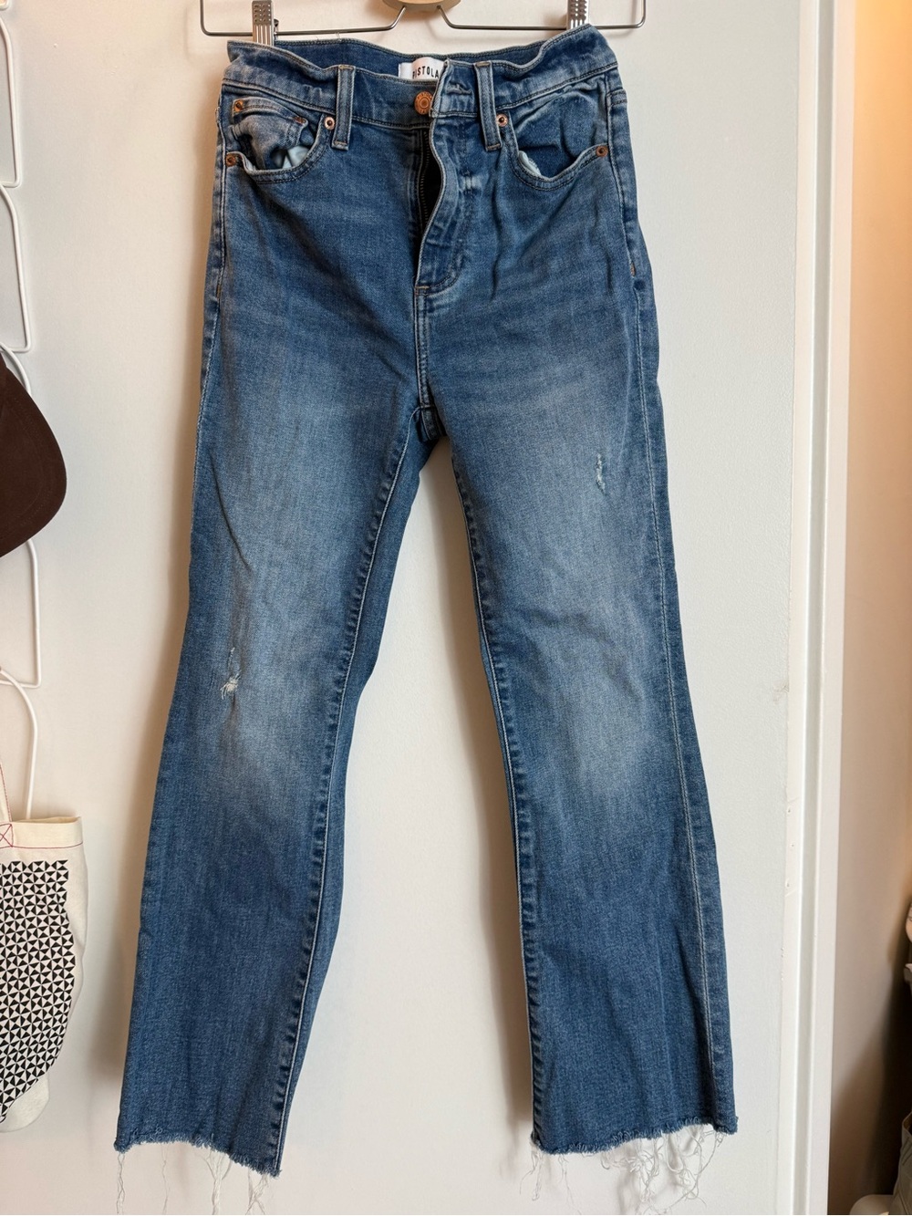 pistola Blue Distressed Straight-Leg Jeans
